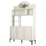 Hanah Home Lyon 120 Mueble Bar para Café Crema y Negro
